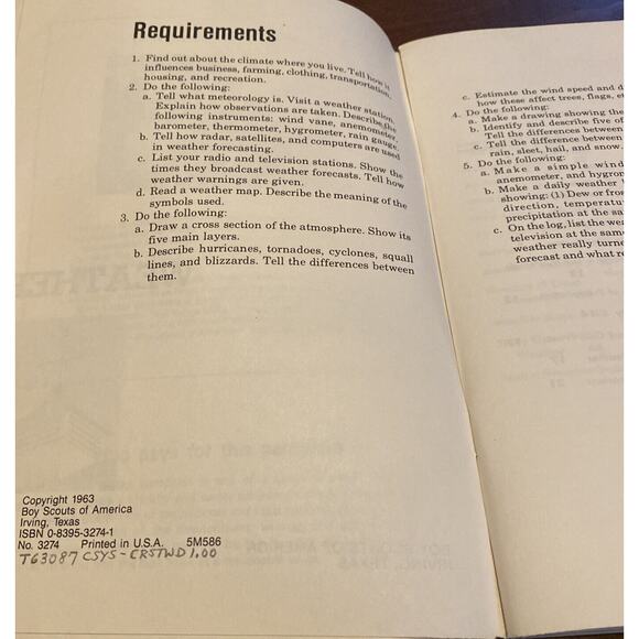 Boy Scouts of America BSA Merit Badge Series Weather VTG 1986 Meteorology Radar - Picture 4 of 7